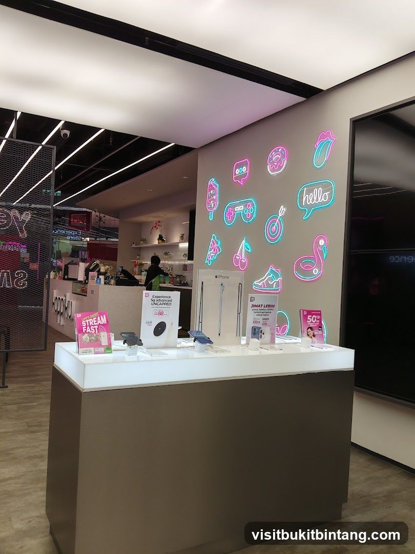 Store Display with Neon Art