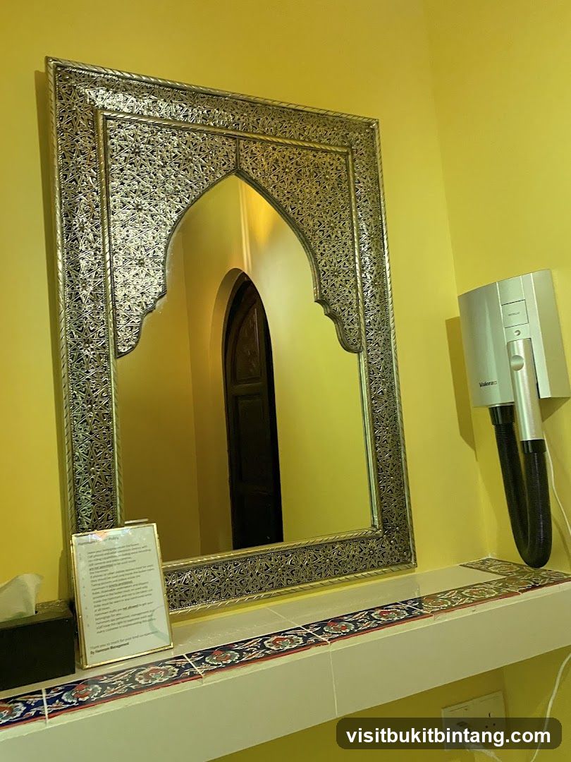 Ornate Mirror and Hair Dryer