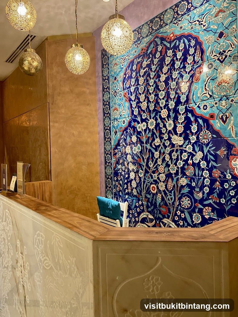 Reception Area with Decorative Tile Wall
