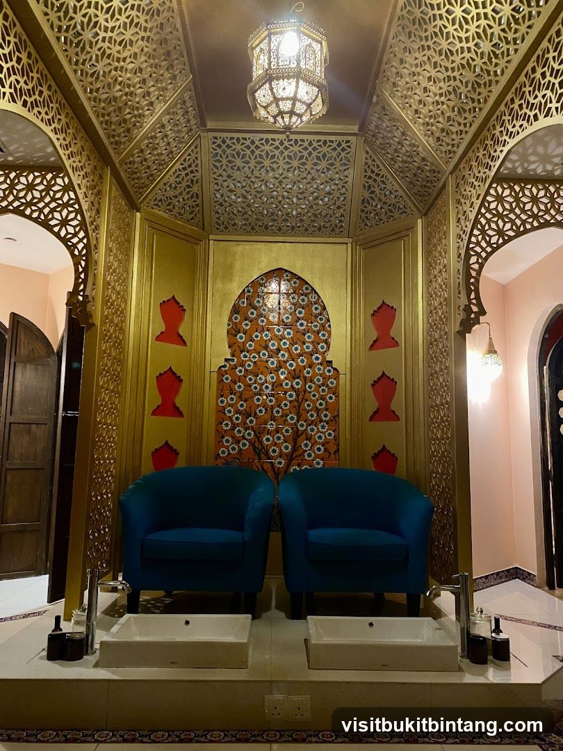 Moroccan-style spa seating area