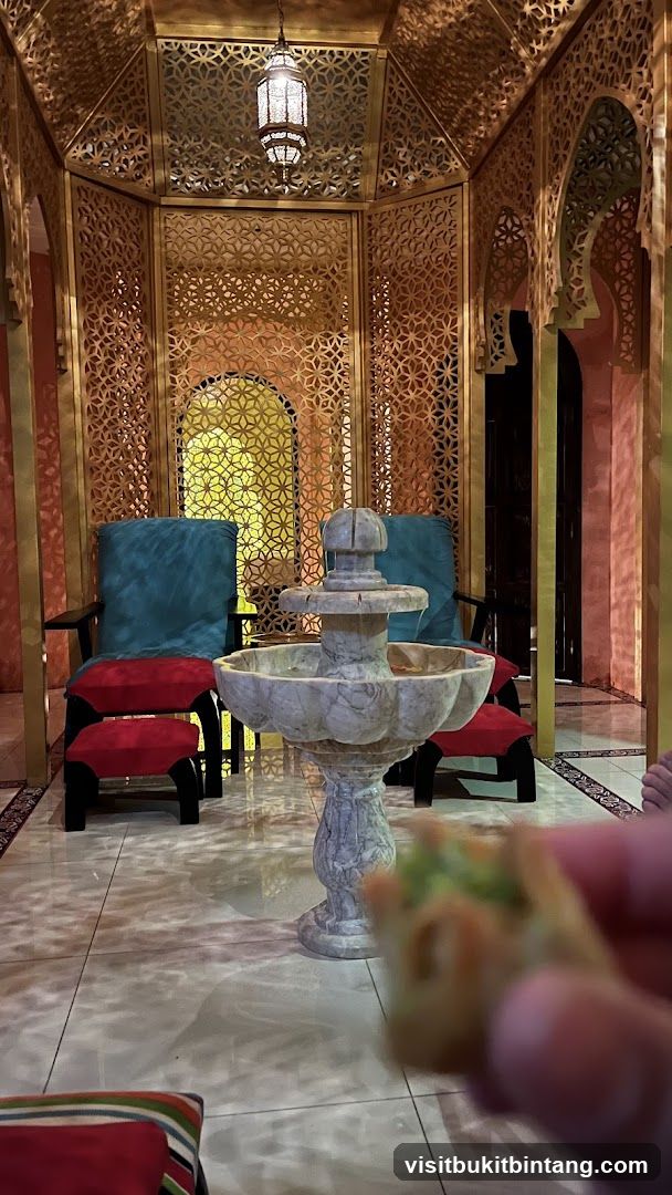 Moroccan-inspired lounge area