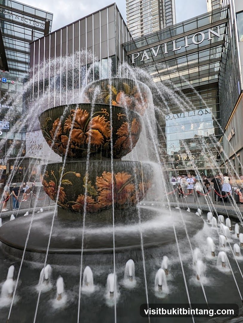 Fountain in front of Pavilion mall