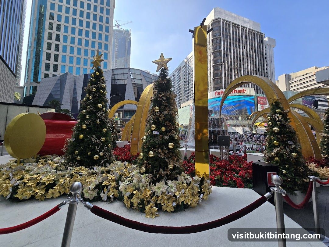 Christmas Decorations in a City Square
