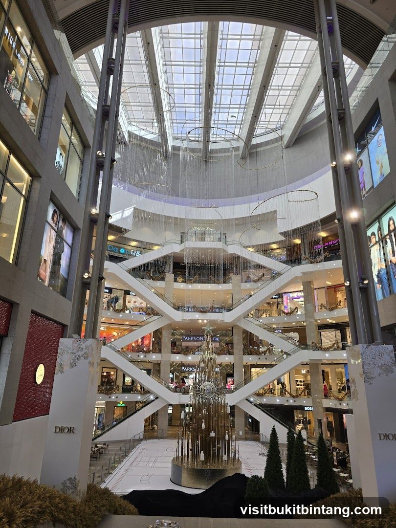 Shopping Mall Interior with Christmas Tree
