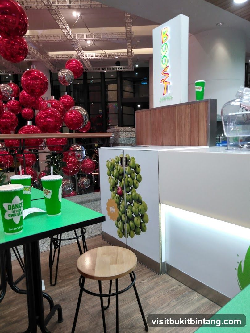 Juice Bar Counter with Festive Decorations