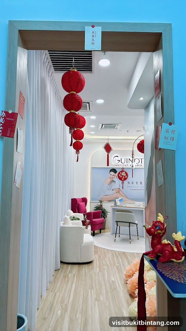 Beauty Salon Interior with Festive Decorations