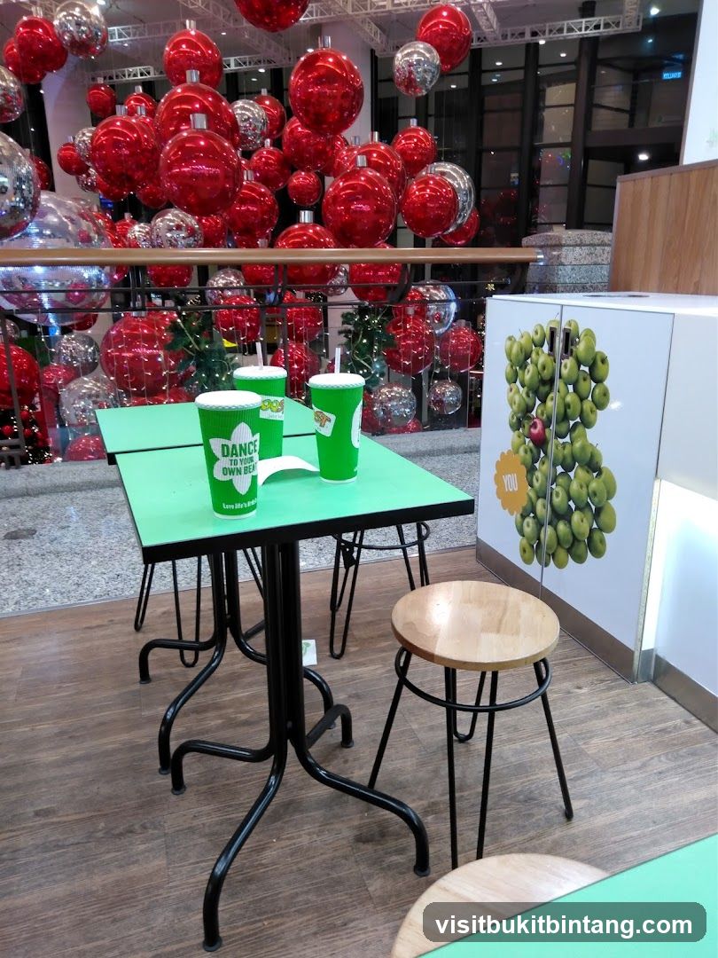 Holiday Decorations and Cafe Seating
