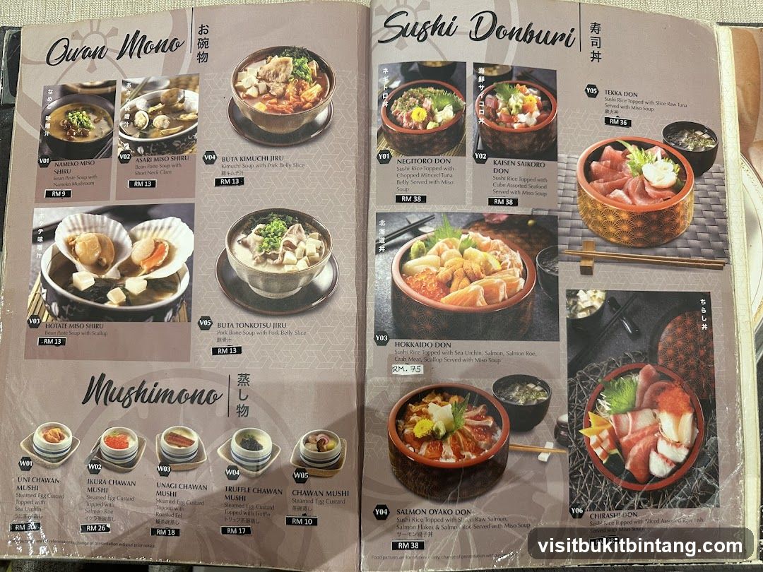 Owan Mono, Sushi Donburi, Mushimono
