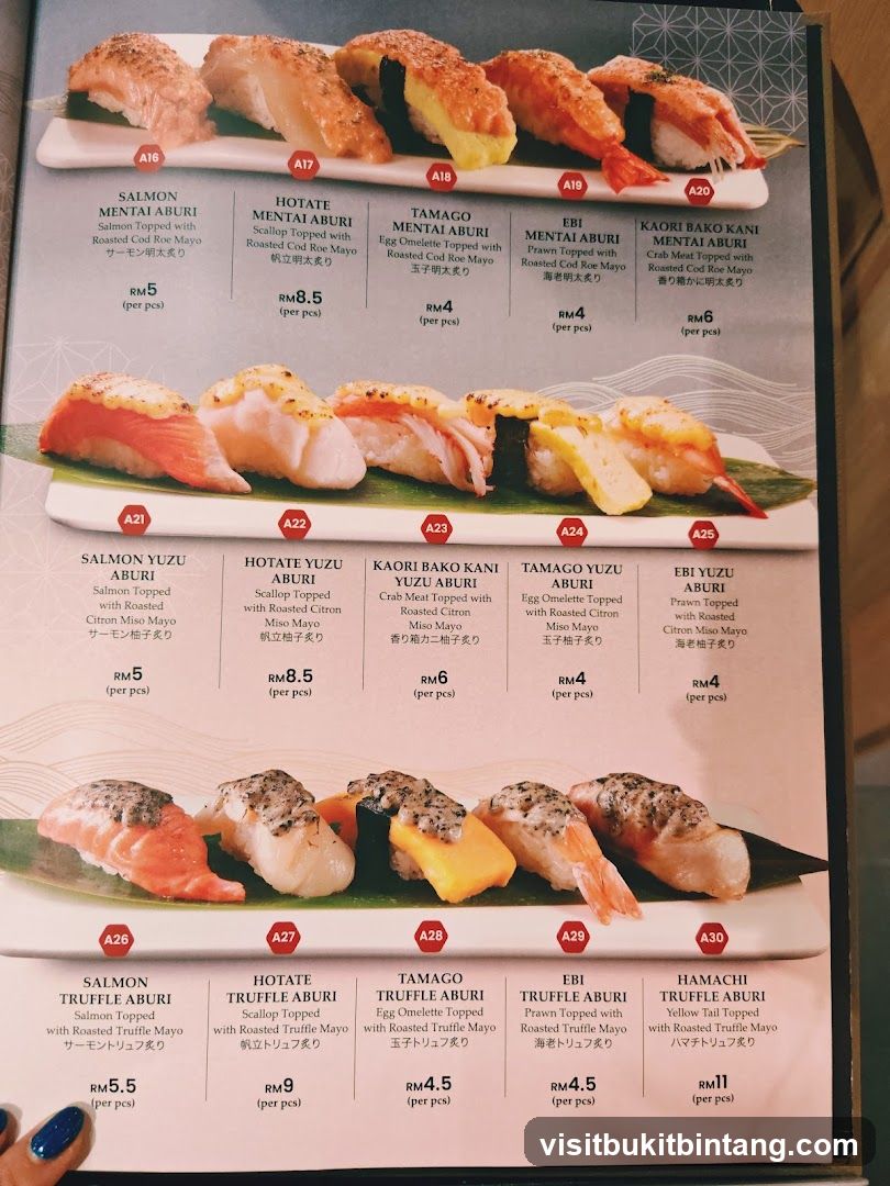 Sushi Menu