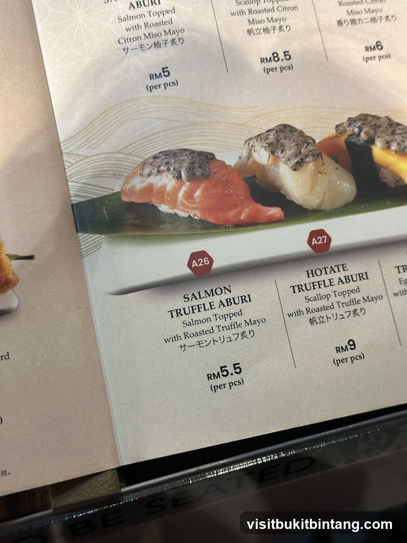 Sushi Menu