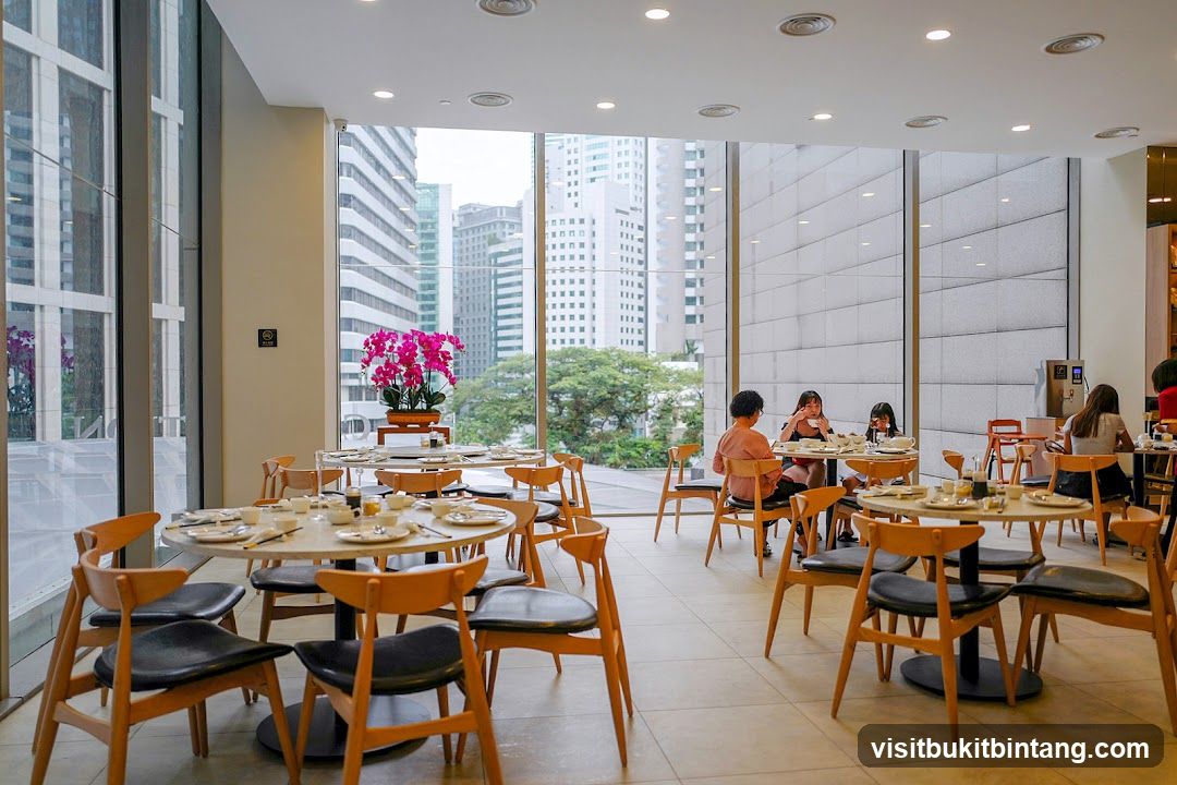 Restaurant Interior with City View