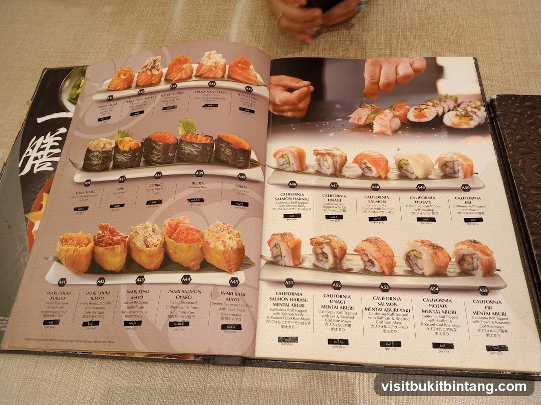 Sushi Menu