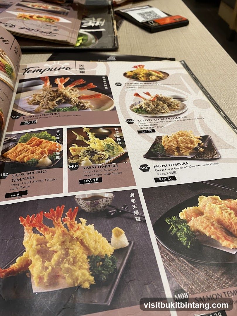 Tempura Menu