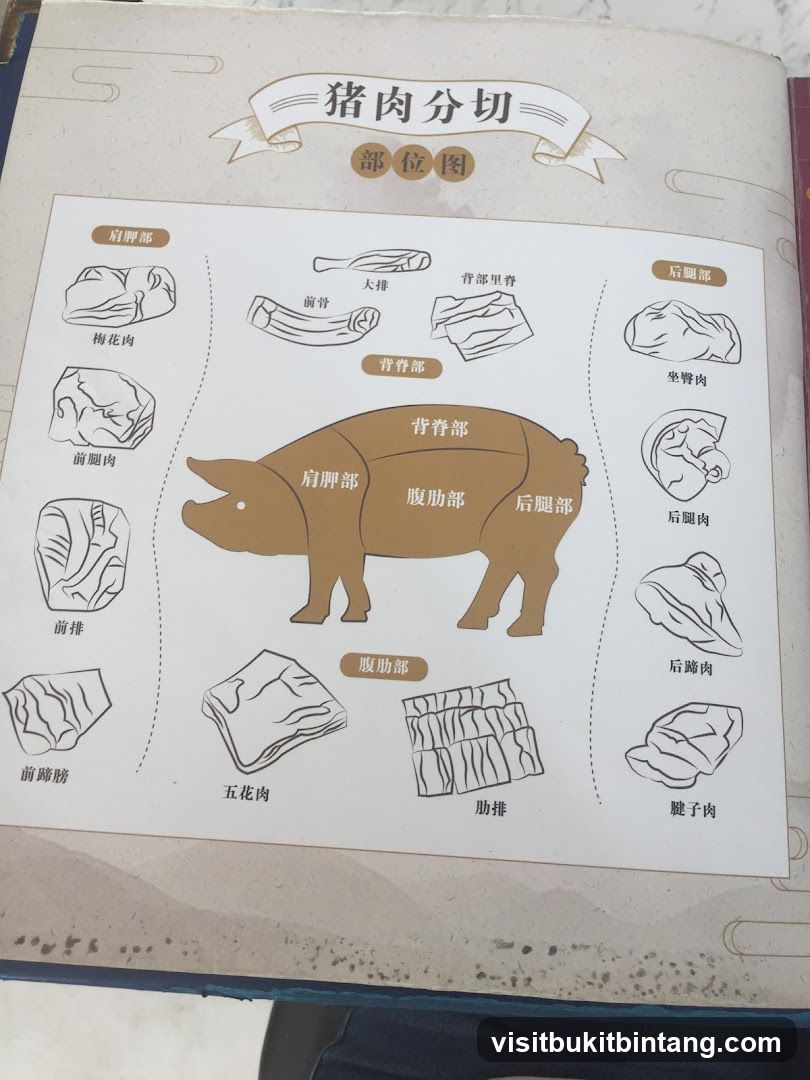 猪肉分切 部位图