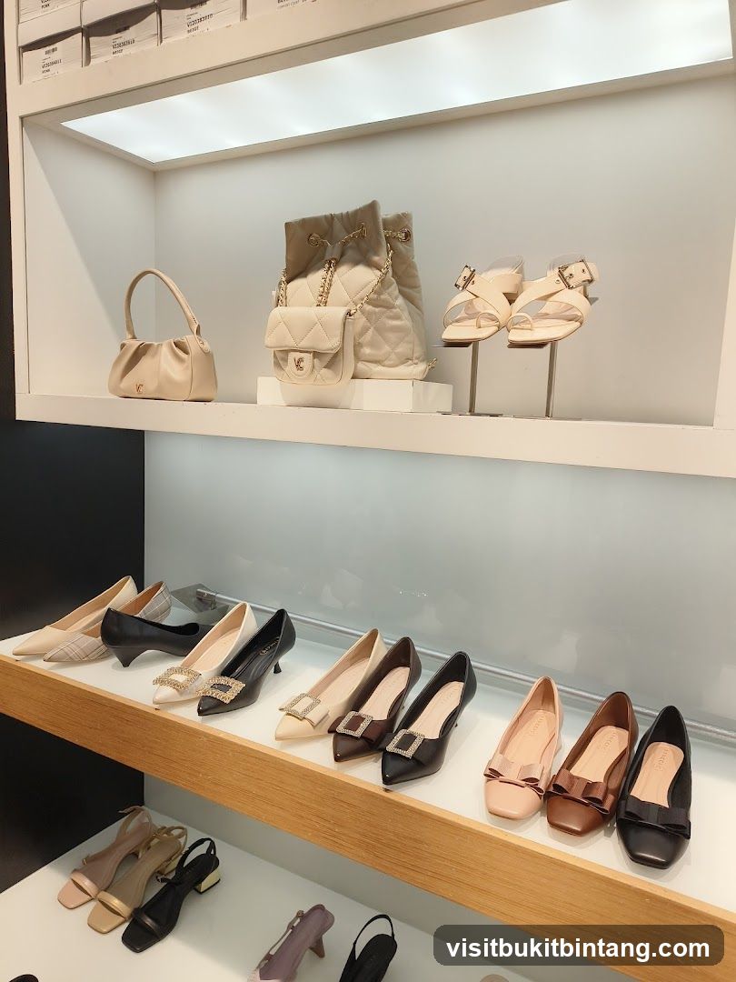 Women's Shoes and Handbags Display