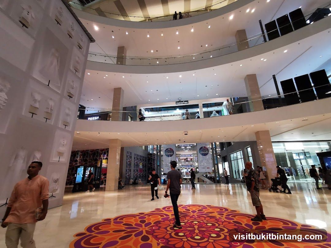 Interior of a multi-level shopping mall