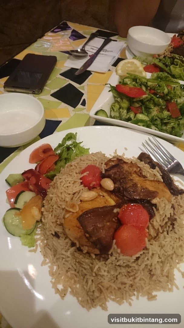 Plates of food on a table