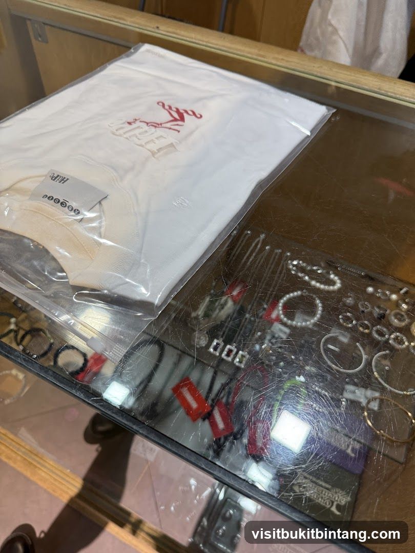 T-shirt and jewelry display