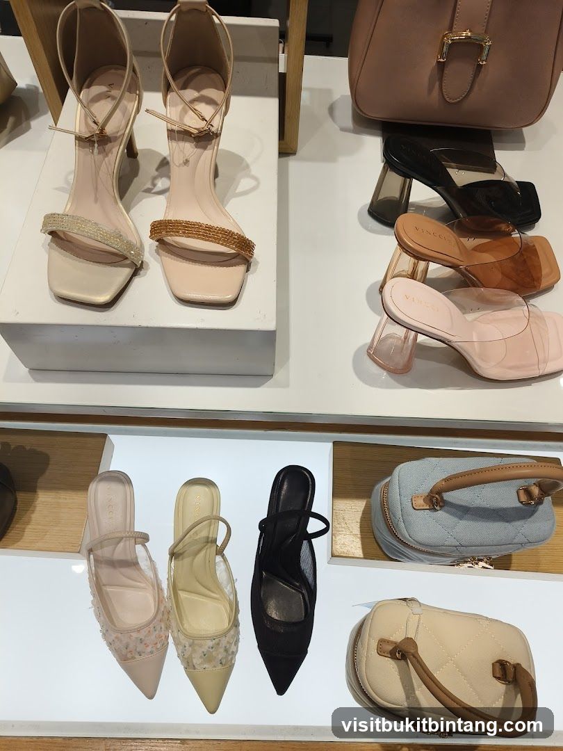 Women's Shoes and Handbags Display
