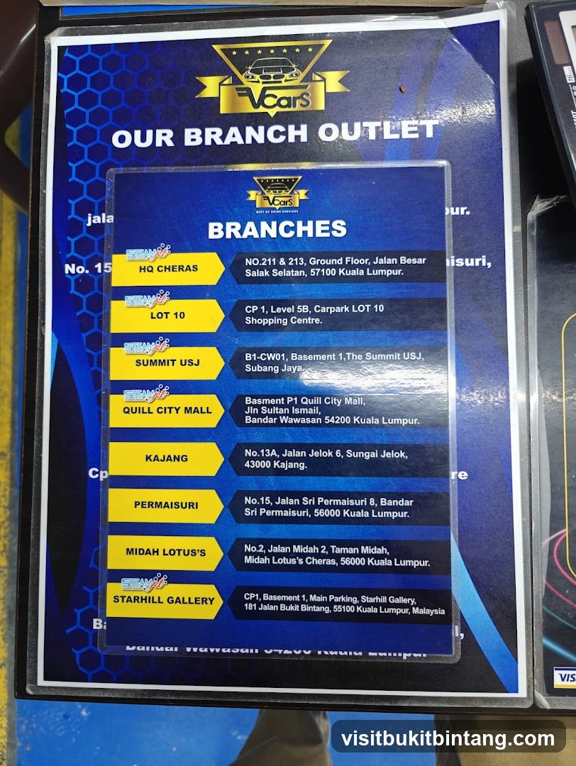 VCars Branch Outlet List