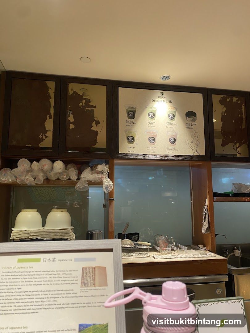 Drink Menu and History of Japanese Tea Display