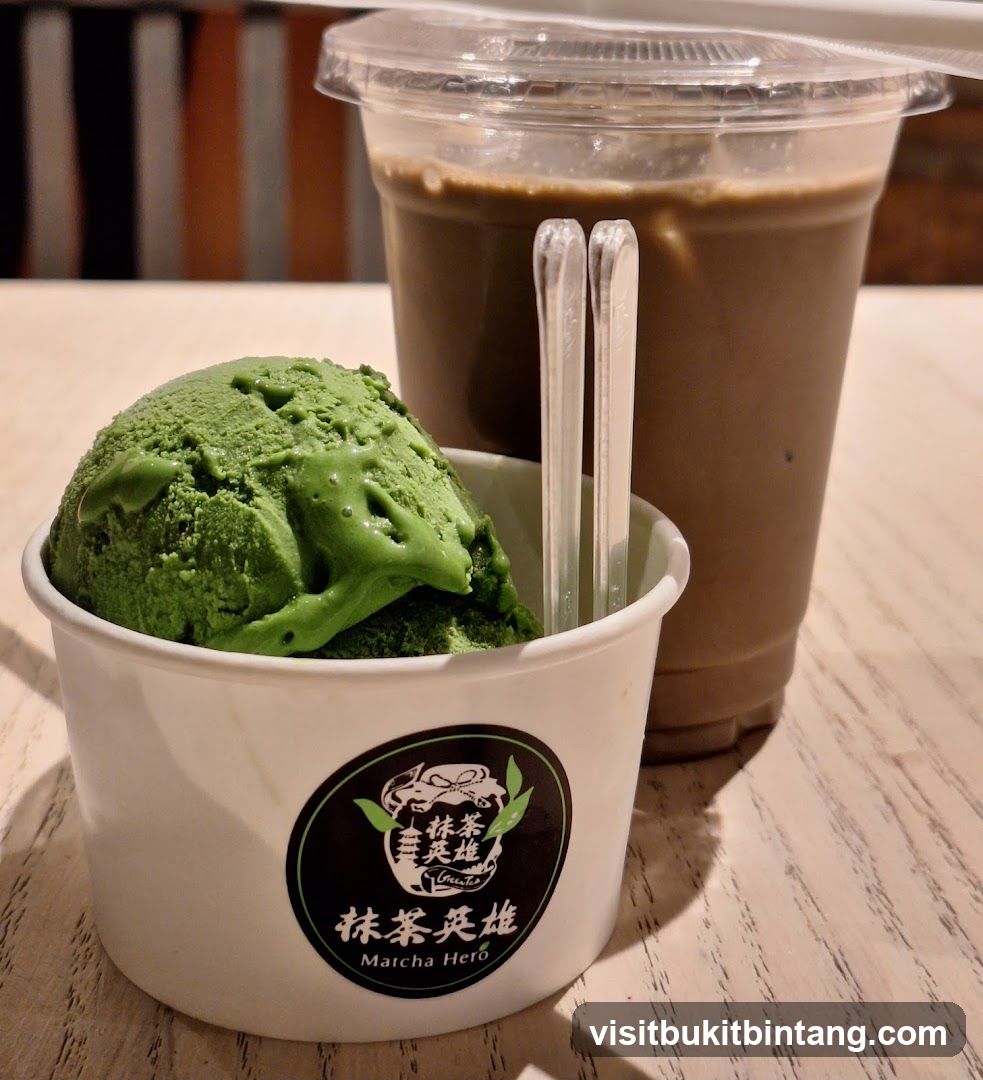 Matcha Ice Cream and Drink