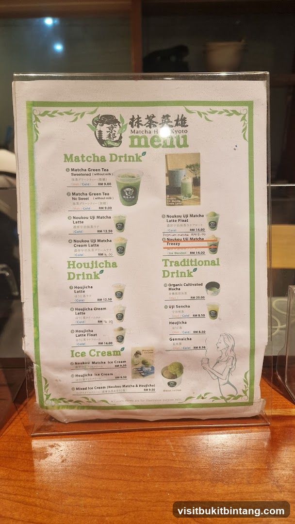 Matcha Kyoto Menu