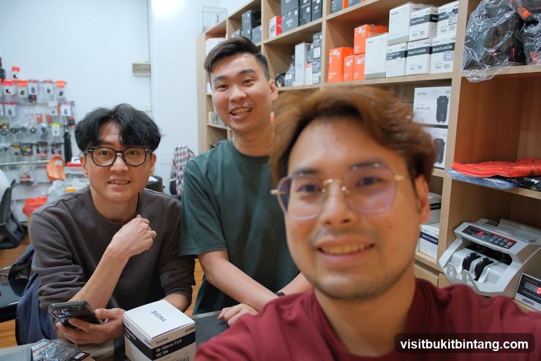 Three men in a store