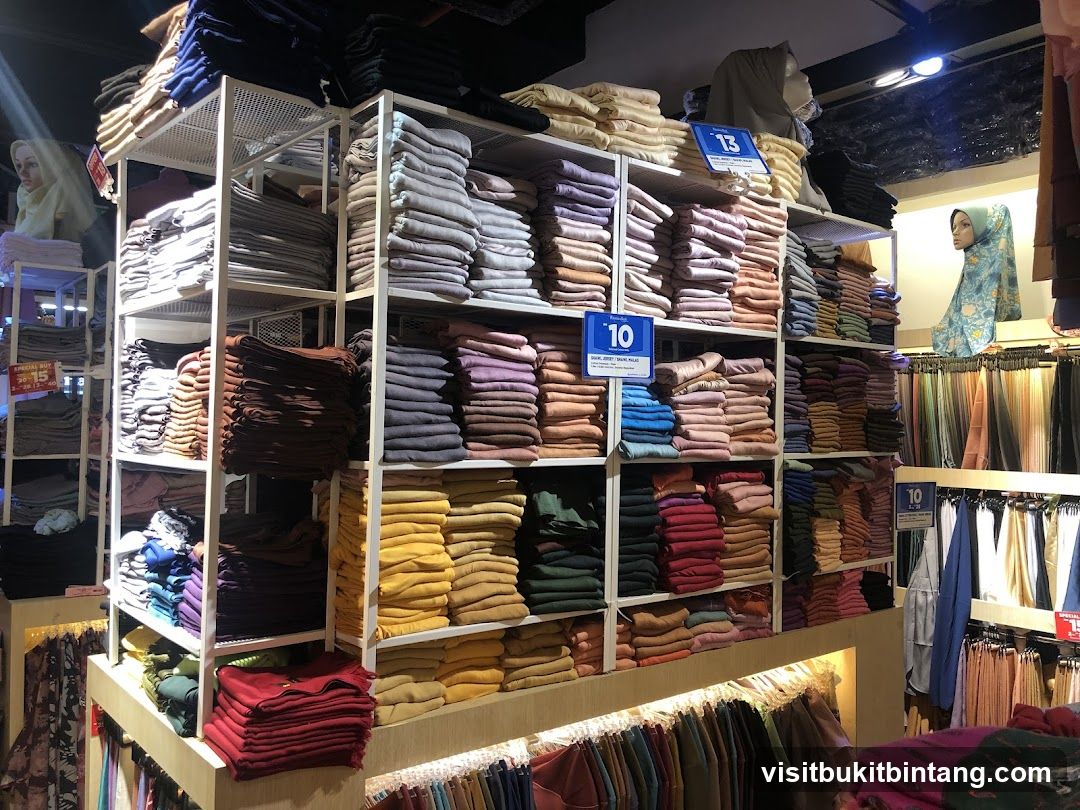 Store Display of Folded Scarves and Fabrics