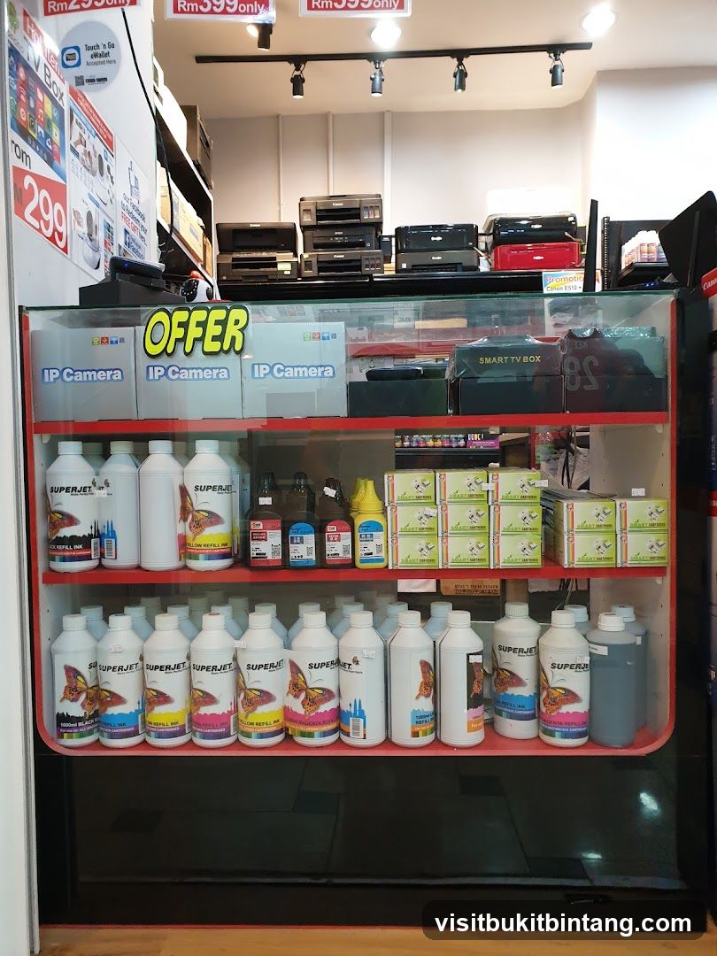Store Display with Ink Refills and Cameras