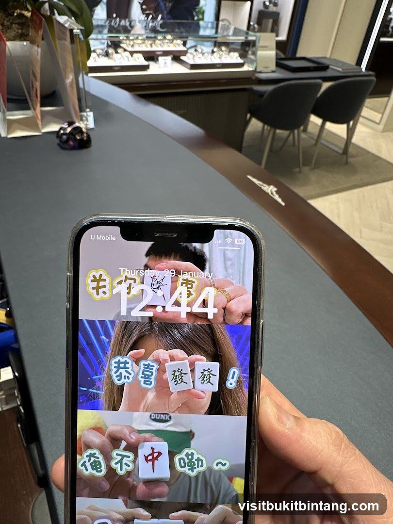 Phone Lock Screen with Mahjong Tiles