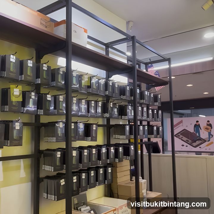 Store Display of Phone Accessories