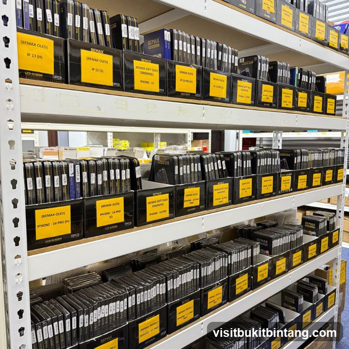 Shelves of Phone Accessories