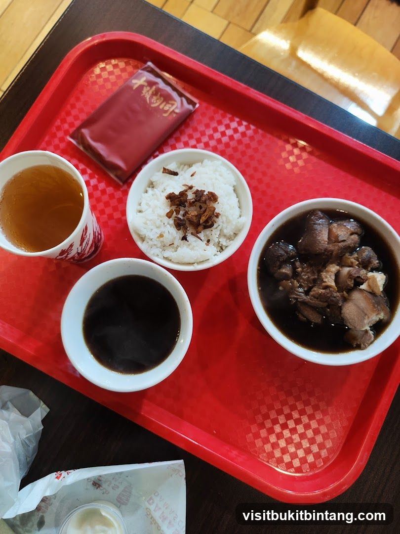 Meal Tray with Braised Pork and Rice