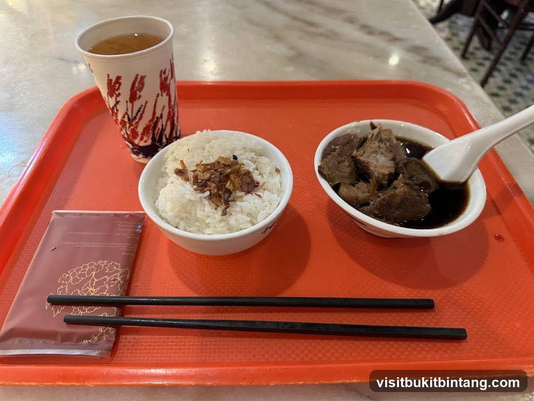 Meal Tray with Rice and Braised Meat