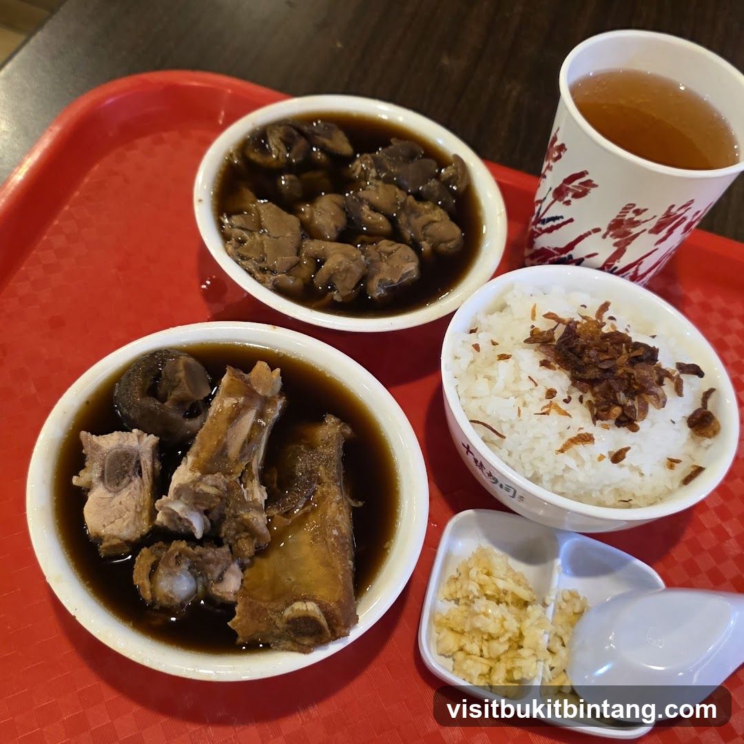 Pork Rib Soup with Rice and Tea