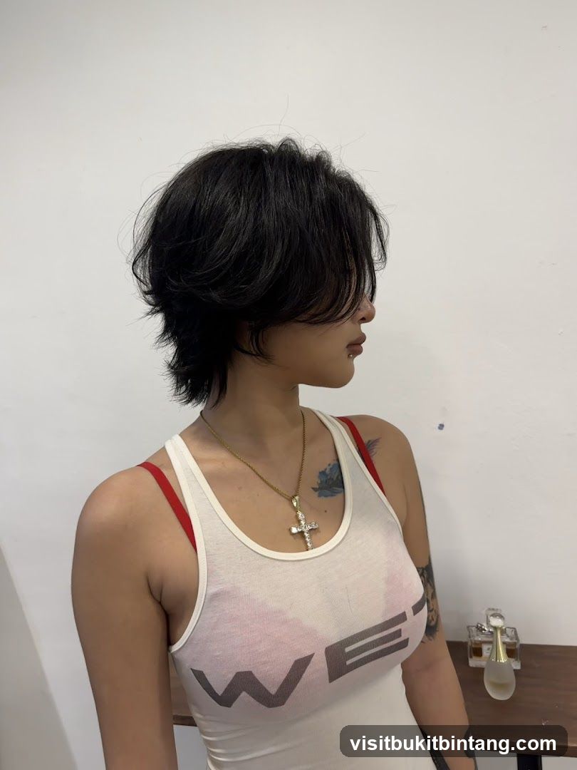 Woman with layered haircut