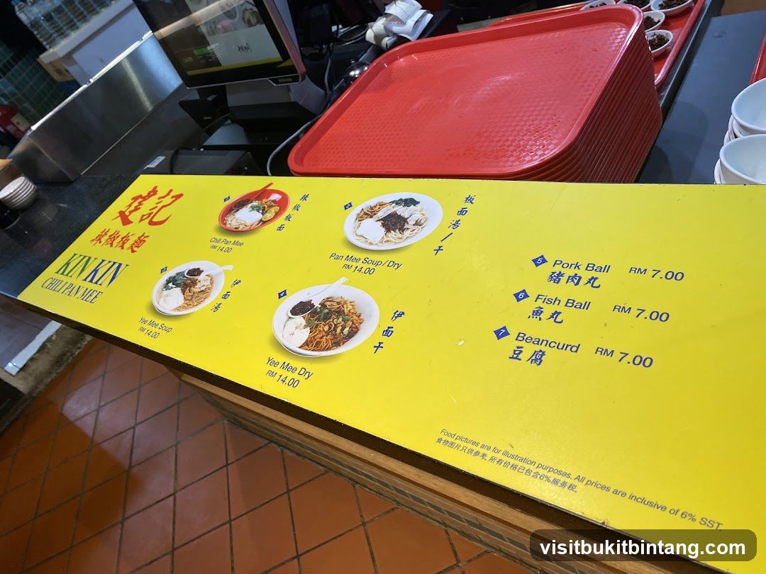 KIN KIN CHILI PAN MEE Menu