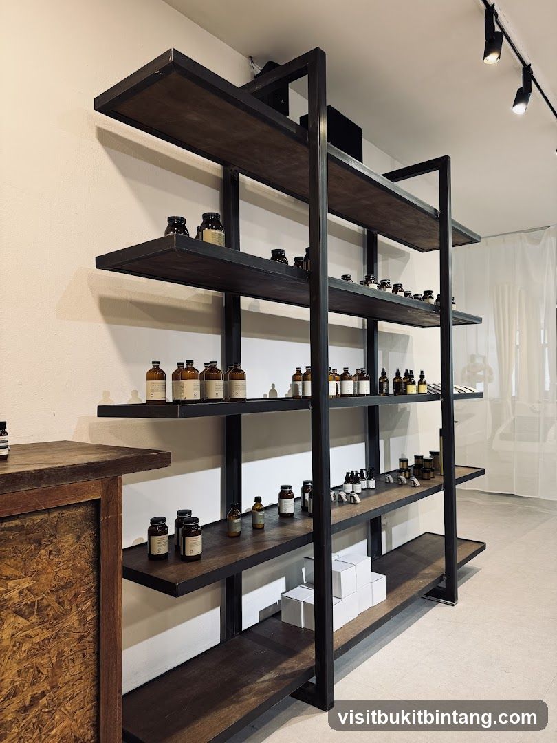 Shelving unit with bottles