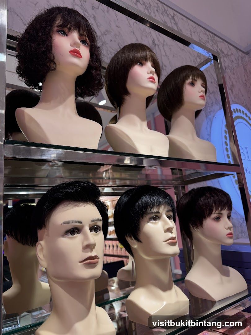 Mannequin Heads Displaying Wigs