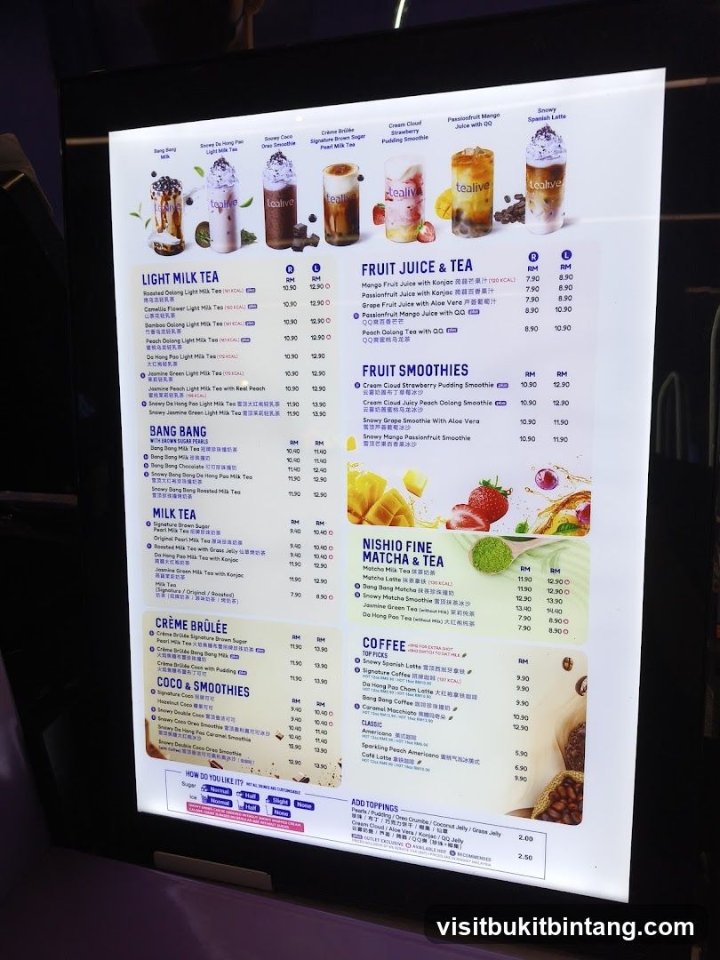 Tealive Menu