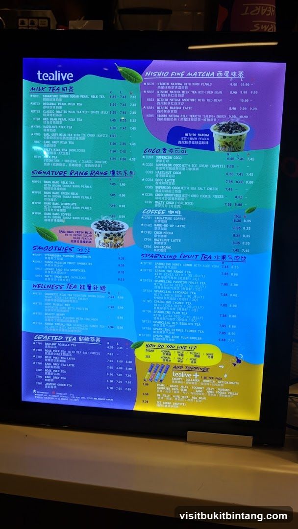 Tealive Menu