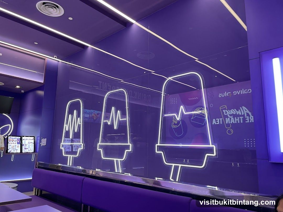 Purple Themed Cafe Interior