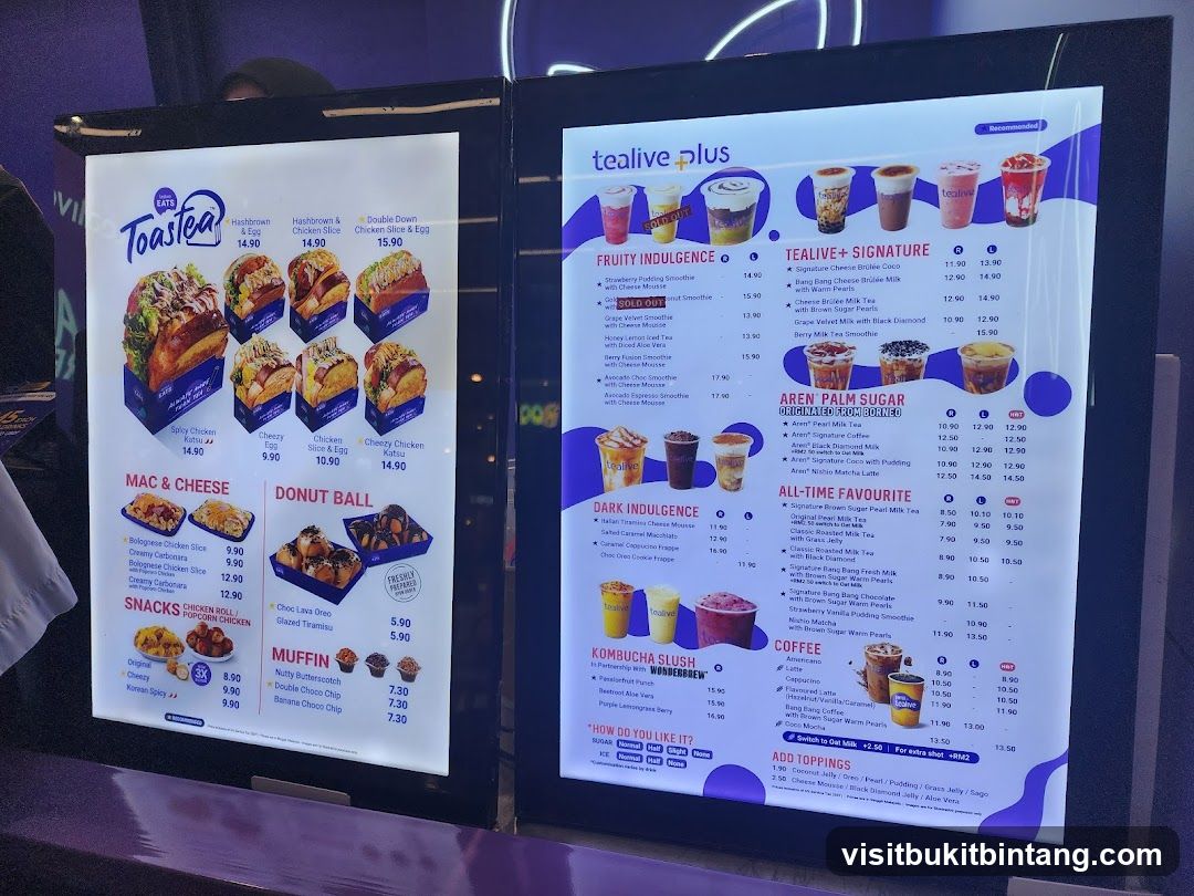 Tealive Plus Menu