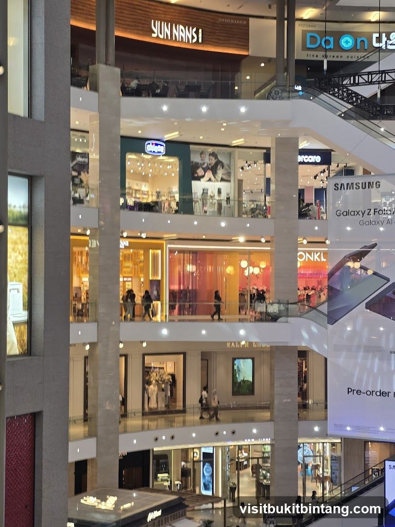Mall Interior with Various Shops and Advertisements