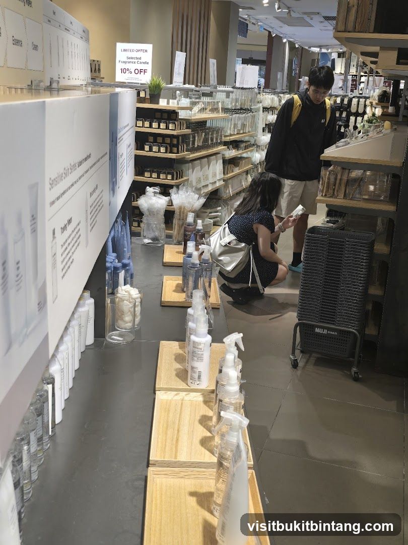 Store Interior with Skincare Products and Promotional Sign