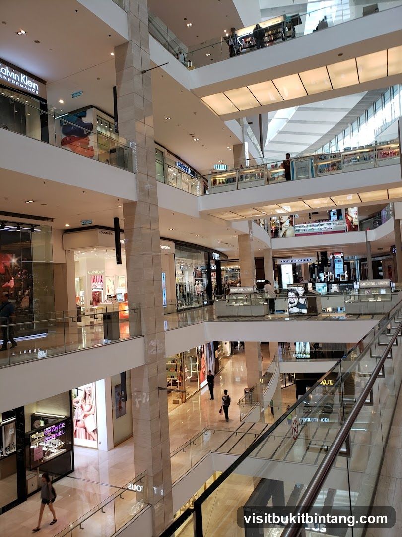 Interior of a multi-level shopping mall