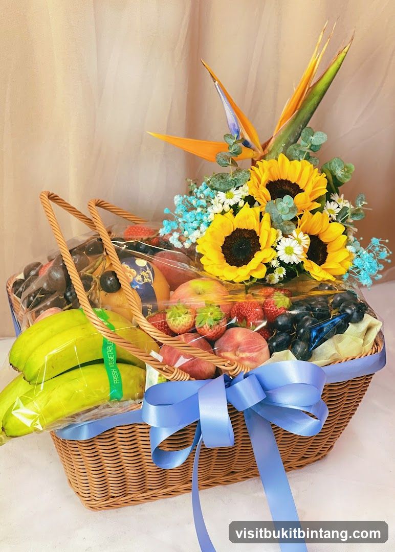 Fruit Basket with Flowers