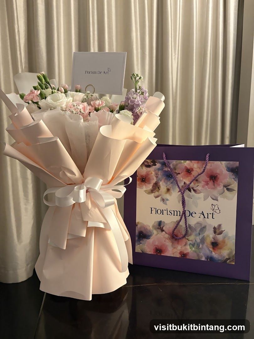Flower Arrangement and Gift Bag