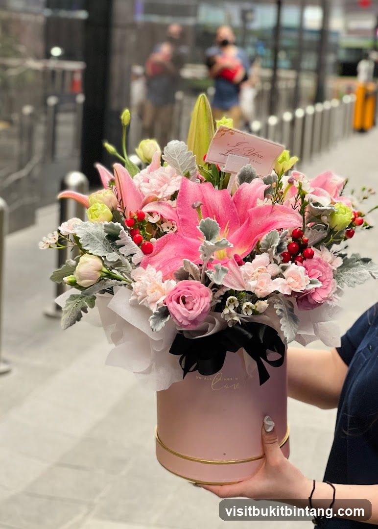 Pink Flower Arrangement in a Box